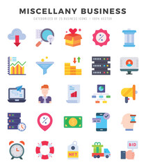 Miscellany Business icons set for website and mobile site and apps.