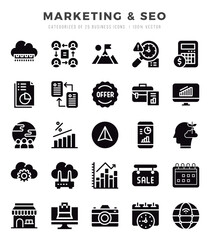 Marketing & SEO icons set for website and mobile site and apps.
