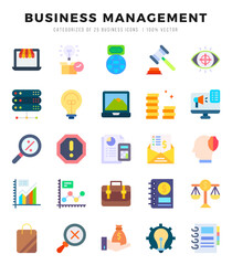 Business Management Icons Pack Flat Style. Vector illustration.