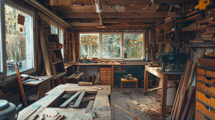 Vintage Woodworking Shop Projects with Hand Tools for Winter Home