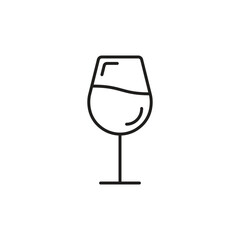 Wine glass icon in flat style. Flask vector illustration on isolated background. Champagne wineglass sign business concept.