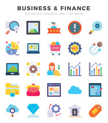 icons set. Business & Finance for web. app. vector illustration.