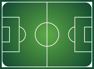 Soccer field in flat style. Football stadium vector illustration on isolated background. Sport plan sign business concept.