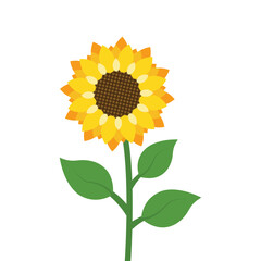 Sunflower icon in flat style. Flora vector illustration on isolated background. Sunflower sign business concept.