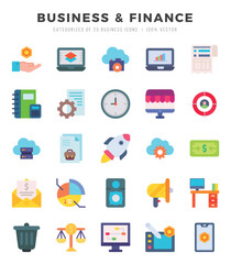 Business & Finance. Flat icons Pack. vector illustration.