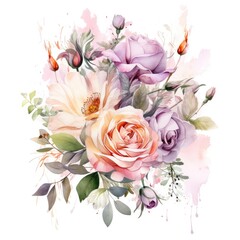 Watercolor designs featuring beautiful bouquets.