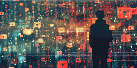 Social Engineering on social media a Abstract representation of lying.