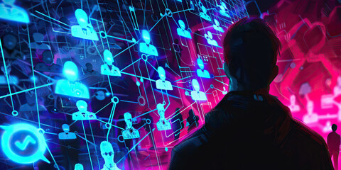 Social Engineering on social media a Abstract representation of lying.