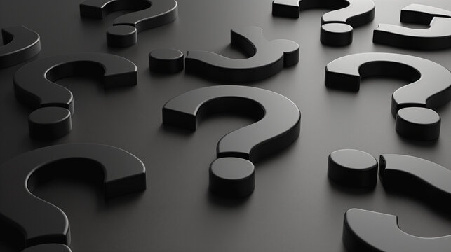 pattern of 3d question mark on black - Powered by Adobe
