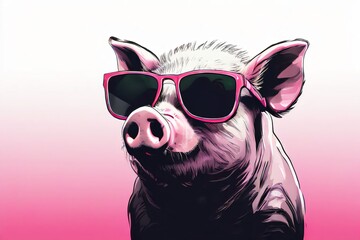 3d render of a pig, generative AI 