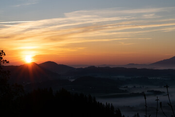 Obraz premium Morning Sunsetvibe in Germany bavaria
