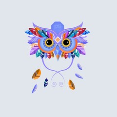 Mask owl Indian feather