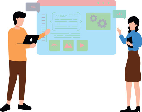 Boy and girl working on coding.