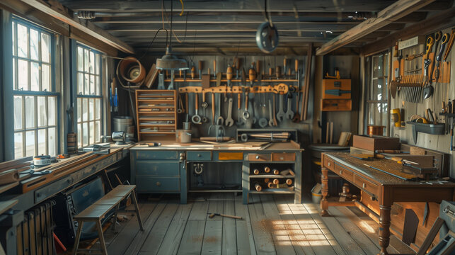 Vintage Woodworking Shop Projects: Bench, Hand Tools, Winter Home