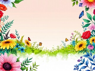 Obraz premium frame with flowers