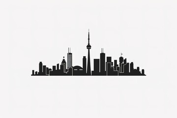 Obraz premium Silhouette of Toronto skyline with iconic CN Tower.