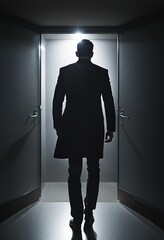 Fototapeta premium young mysterious man walking away