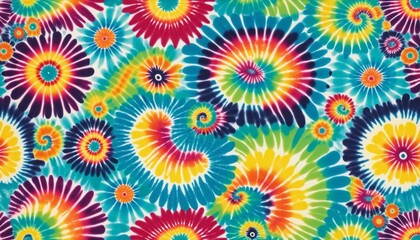 Abstract psychedelic tie dye  pattern illustration with colorful trippy wavy shapes in retro art style