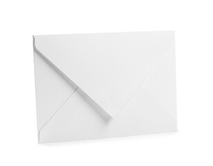 One closed letter envelope on white background