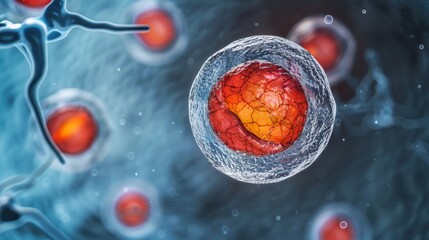 Embryo development  secondary oocyte release and fertilization process in reproductive cycle