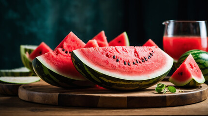 watermelon and slice