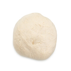 Fresh raw homemade dough isolated on white, top view