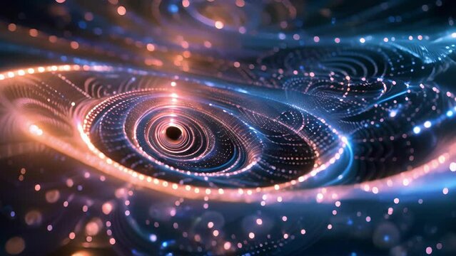 A physical representation of the entanglement paradox where distance is rendered irrelevant by the bond between particles.