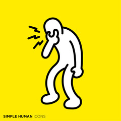 シンプルな人間のアイコンシリーズ,目頭を押さえる人