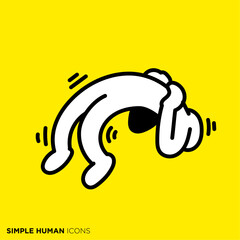 シンプルな人間のアイコンシリーズ,苦しんで仰反る人