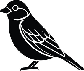 Obraz premium Sparrow silhouette vector illustration.