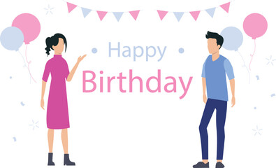 A boy and a girl are at a birthday party.