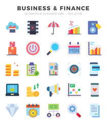 Business & Finance icons set. Vector illustration.