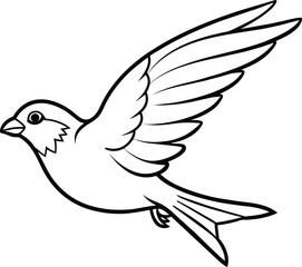 Sparrow silhouette vector illustration.