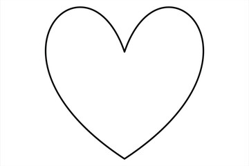 Heart continuous one line art drawing color shape Love sign outline Vector illustration
