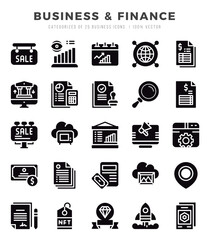 Set of Business & Finance icons. Vector Illustration.