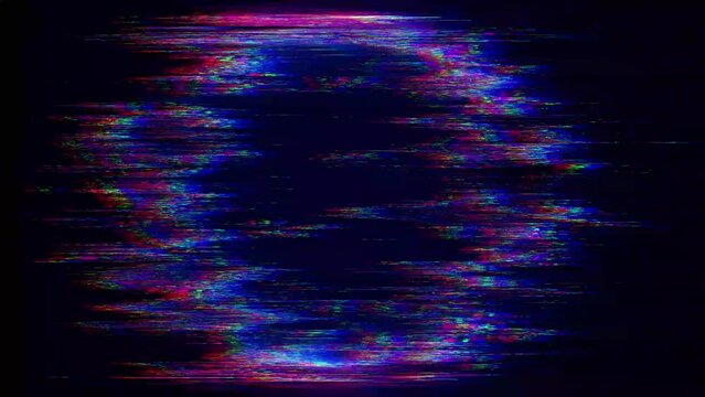 Abstract background with pixel noise artifacts. Glitched old-school screen with digital datamoshing VHS effect, an old analog video recording on tape cassette. Abstract data moshing distorted frame