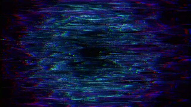 Abstract background with pixel noise artifacts. Glitched old-school screen with digital datamoshing VHS effect, an old analog video recording on tape cassette. Abstract data moshing distorted frame