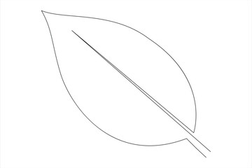 Continuous one line drawing of Leaf outline vector art illustration isolated on white background
