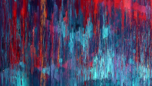 Abstract background with pixel noise artifacts. Glitched old-school screen with digital datamoshing VHS effect, an old analog video recording on tape cassette. Abstract data moshing distorted frame