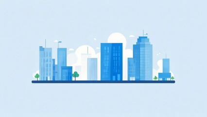 Obraz premium city skyline vector illustration