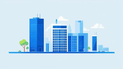 Naklejka premium city skyline vector illustration