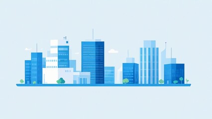 Obraz premium city skyline vector illustration