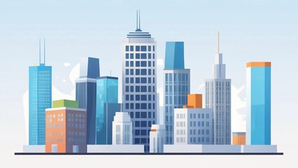 Obraz premium city skyline vector illustration