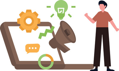 The boy has a marketing idea.