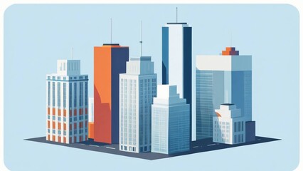 Obraz premium city skyline vector illustration