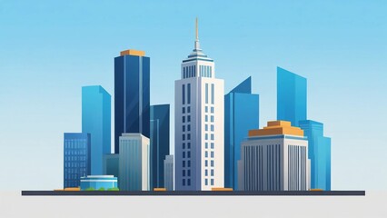 Obraz premium city skyline vector illustration