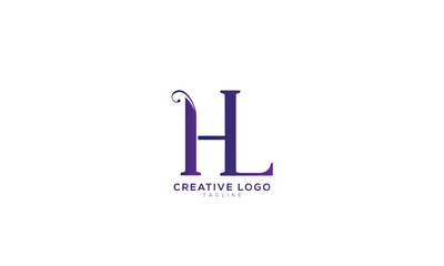 HL Abstract initial monogram letter alphabet logo design