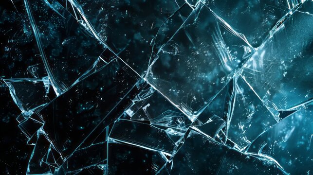 Smashed glass dark background with design space