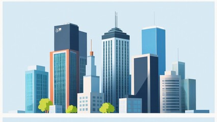 Obraz premium city skyline vector illustration