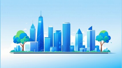 Obraz premium city skyline vector illustration
